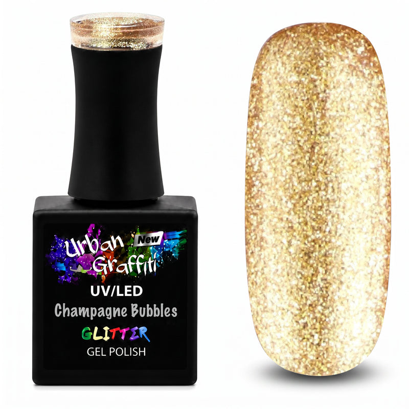 Šampano burbuliukai - UGGP-A0048 - Urban Graffiti gelinis nagų lakas 15ml