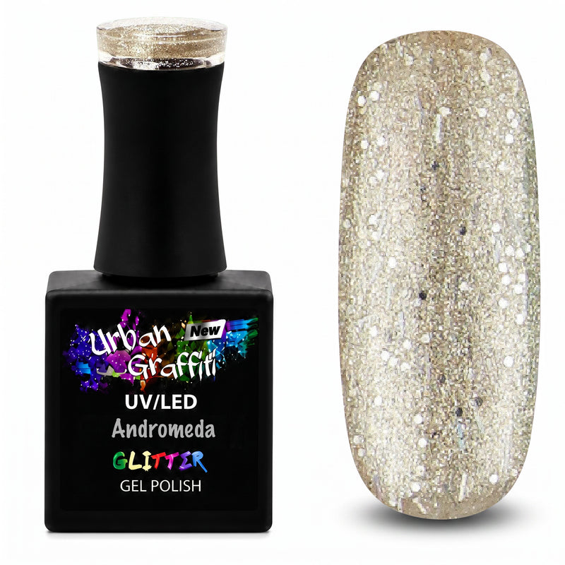 Andromeda - UGGP-A0919 Urban Graffiti Auksinis Blizgesio Gelinis Nagų Lakštas 15ml