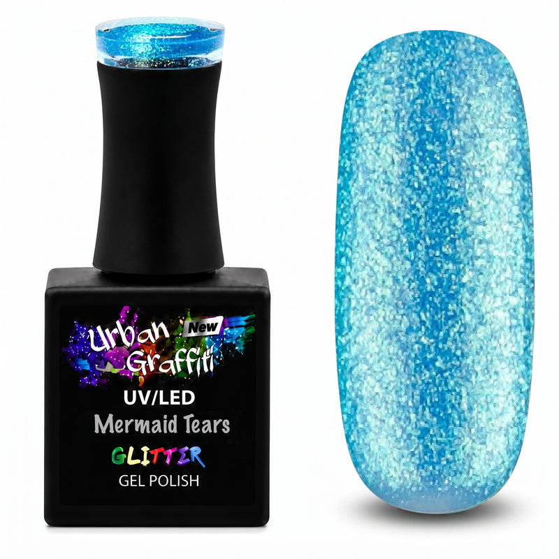 Mermaid Tears - UGGP-A0921 Urban Graffiti Aqua Blizgučių Gelinis Nagų Lakštas 15ml