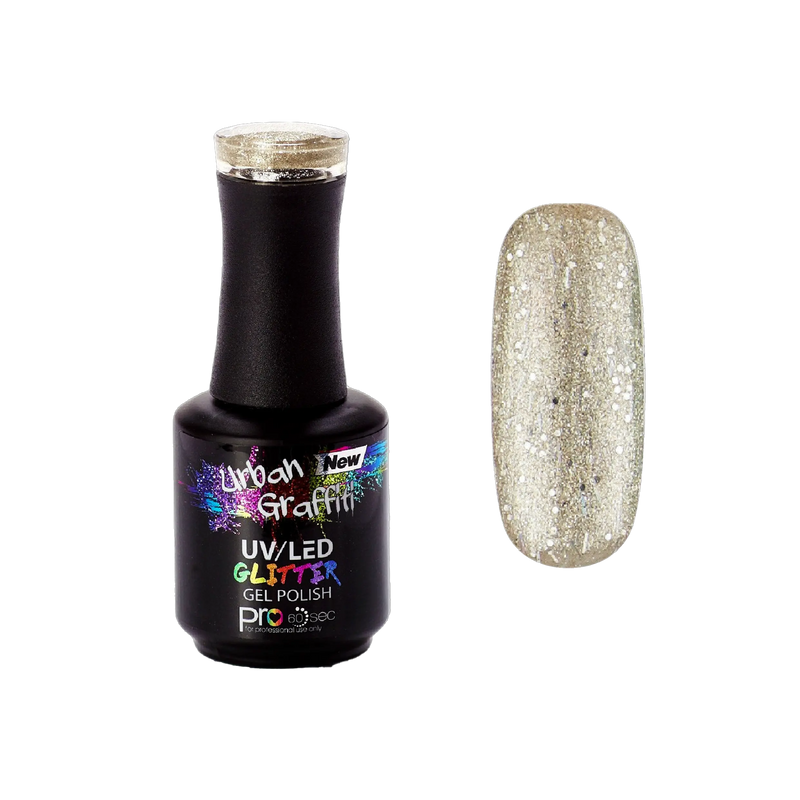 Andromeda - UGGP-A0919 Urban Graffiti Auksinis Blizgesio Gelinis Nagų Lakštas 15ml