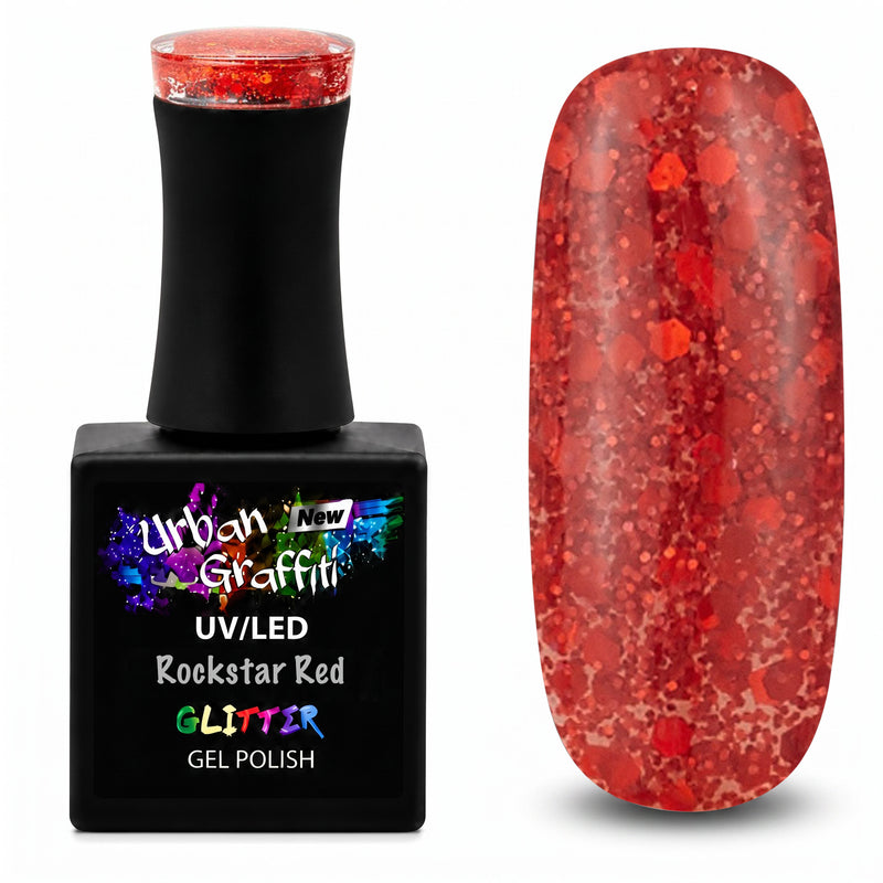 Rockstar Red - UGGP-XS010 Urban Graffiti gelinis nagų lakas 15ml