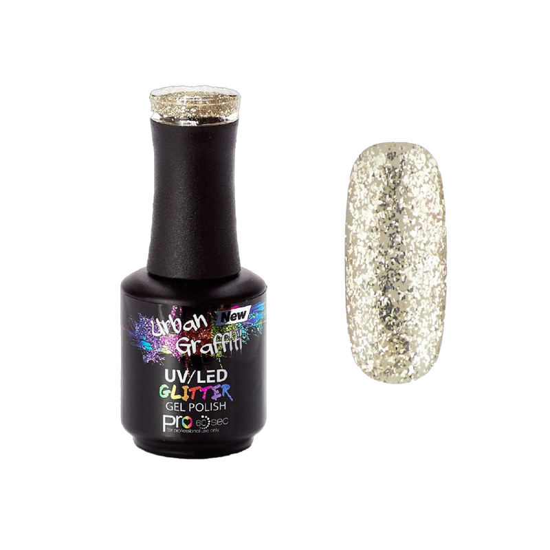 Midas Touch - UGGP-A0914 Urban Graffiti Auksinis Blizgučių Gelinis Nagų Lakštas 15ml